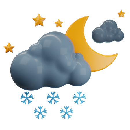 Night Snowfall  3D Icon