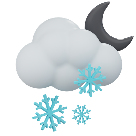 Night Snowfall  3D Icon