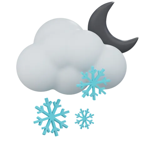 Night Snowfall  3D Icon