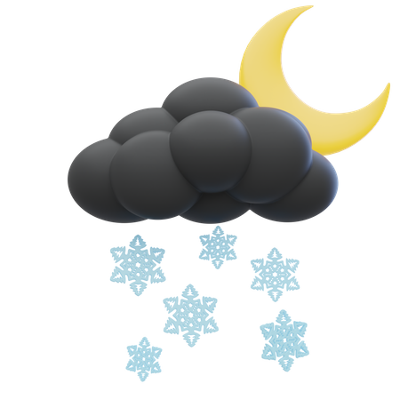 Night Snowfall  3D Icon