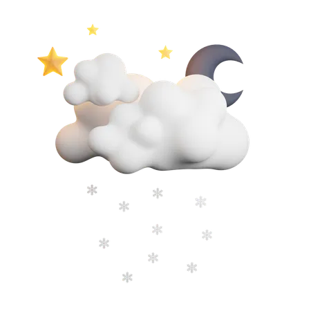 Night Snowfall  3D Icon