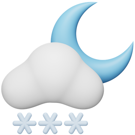 Night Snowfall 3D Icon