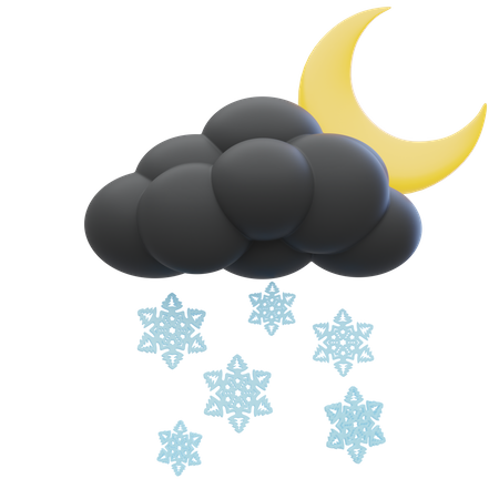Night Snowfall  3D Icon