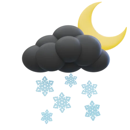Night Snowfall  3D Icon