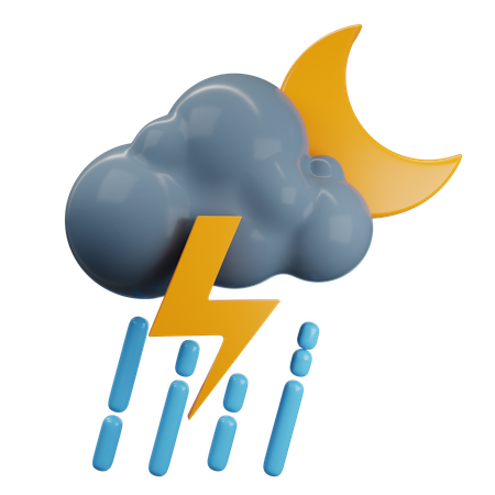 Night Thunderstorm  3D Icon