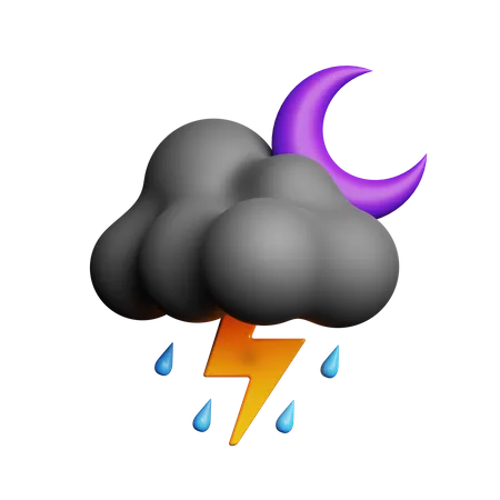 Night Thunderstorm  3D Icon