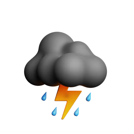 Night Thunderstorm  3D Icon