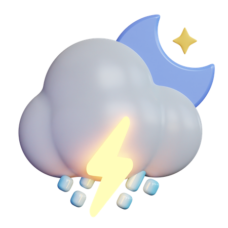 Night Thunderstorm  3D Icon