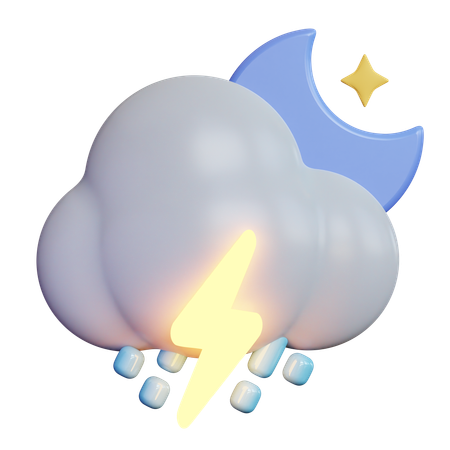 Night Thunderstorm  3D Icon