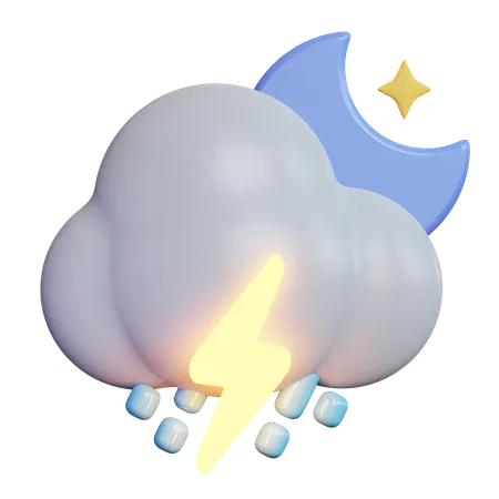 Night Thunderstorm  3D Icon