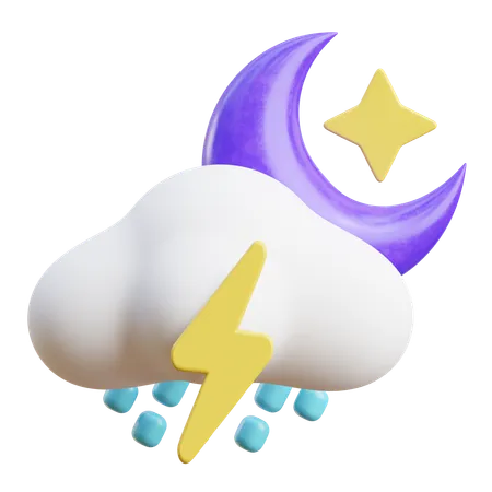 Night Thunderstorm  3D Icon