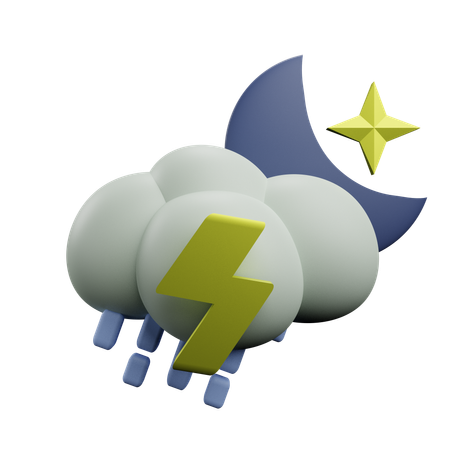 Night thunderstorm  3D Icon