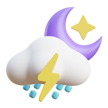 Night Thunderstorm  3D Icon