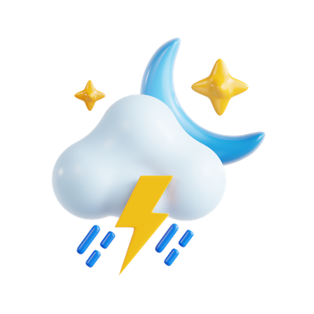 Night Thunderstorm  3D Icon