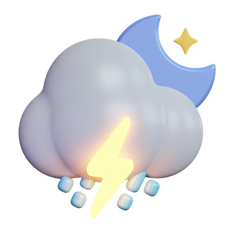 Night Thunderstorm 3D Icon