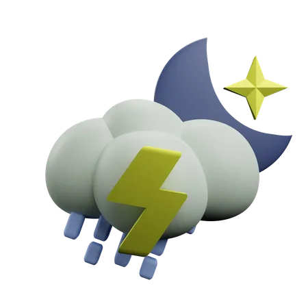 Night thunderstorm  3D Icon
