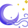 windy moon emoji 3d