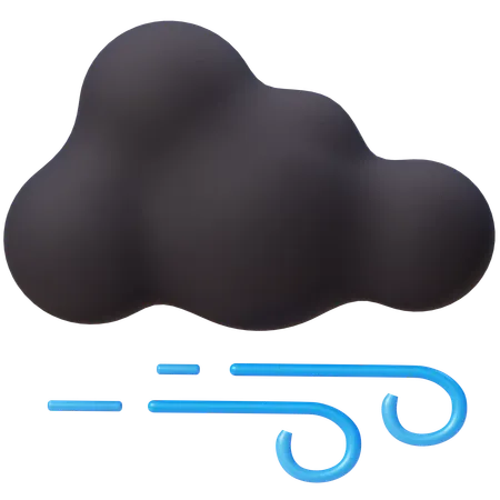 Night Wind Blowing With Cloud  3D Icon