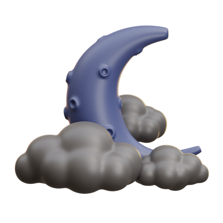 Night With Moon  3D Icon