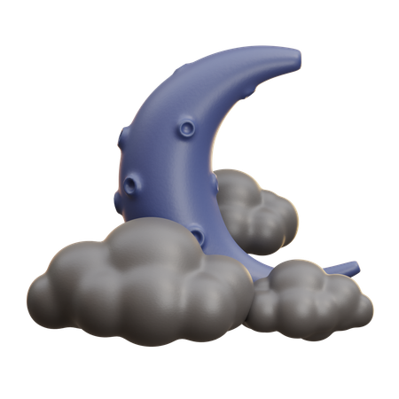 Night With Moon  3D Icon