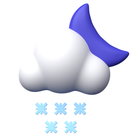 Night with Snow  3D Icon