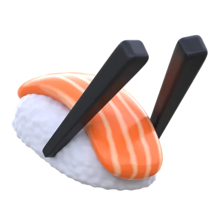 Sushi nigiri con palillos  3D Icon