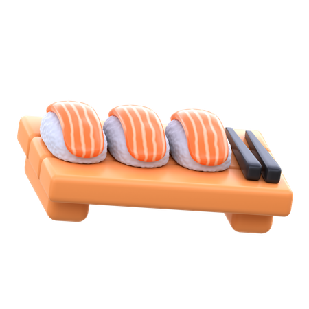 Plato de sushi nigiris  3D Icon