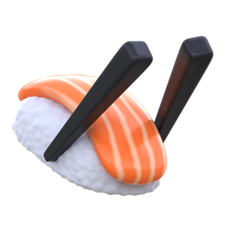 Nigiri Sushi With Chopstick  3D Icon