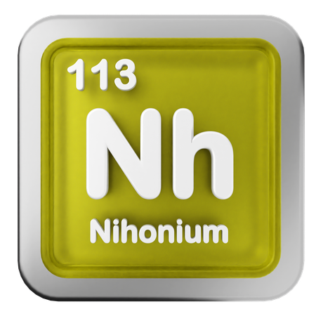 Tableau périodique du nihonium  3D Icon