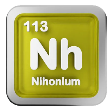 Tableau périodique du nihonium  3D Icon