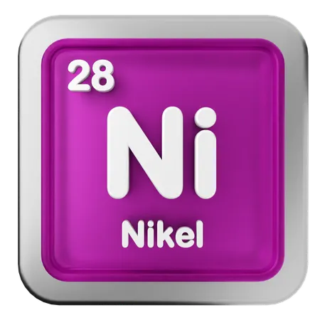 Nikel Periodic Table  3D Icon