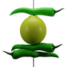 green chilli 3d illustration