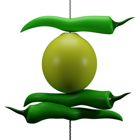 Nimbu and Mirchi  3D Illustration