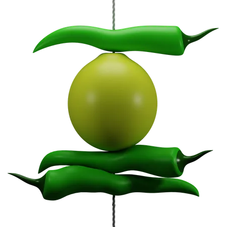 Nimbu and Mirchi  3D Illustration