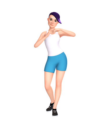 Chica joven  3D Illustration