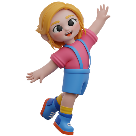 Niña bailando  3D Icon
