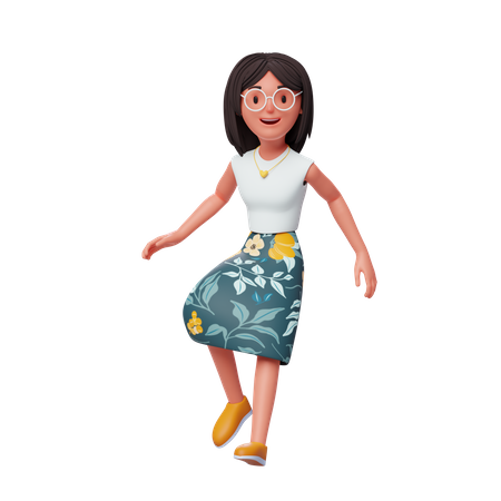 Niña caminando  3D Icon