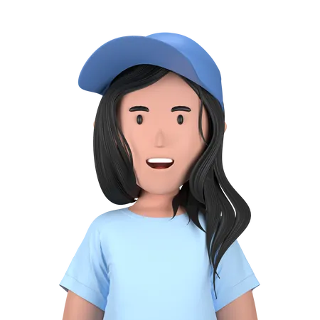 Chica con sombrero  3D Icon