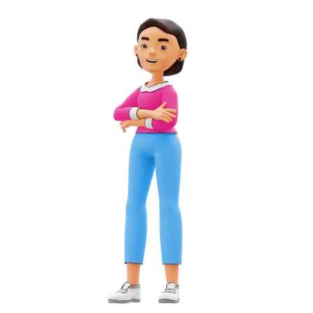 Chica dando pose  3D Illustration