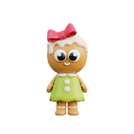 Niña de pan de jengibre  3D Icon