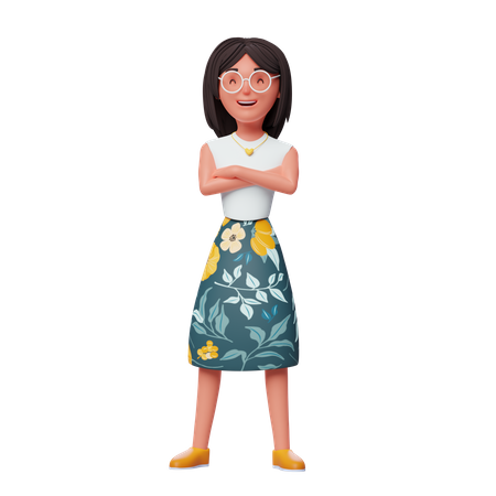 Niña de pie  3D Icon