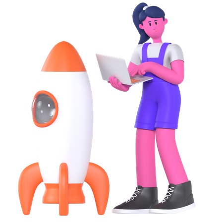 Niña desarrollando algo  3D Icon