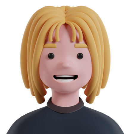 Chica feliz  3D Icon