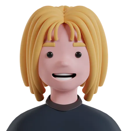 Chica feliz  3D Icon