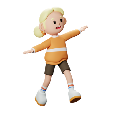 Chica feliz  3D Illustration