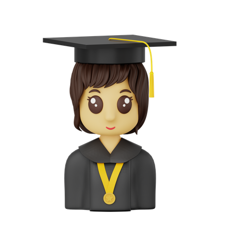 Chica graduada  3D Icon