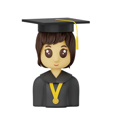 Chica graduada  3D Icon