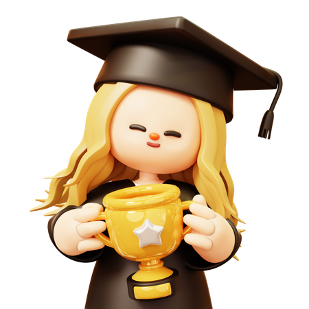 Niña logró trofeo de graduación  3D Icon