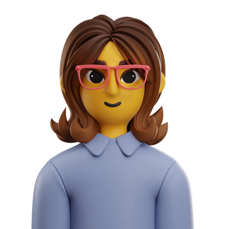 Chica de pelo corto con camisa larga  3D Icon