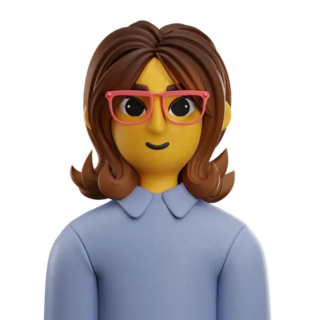 Chica de pelo corto con camisa larga  3D Icon